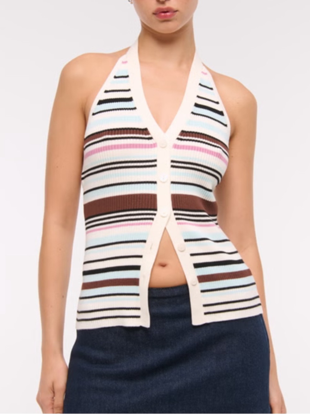 Abercrombie & Fitch Ribbed Halter Sweater Vest